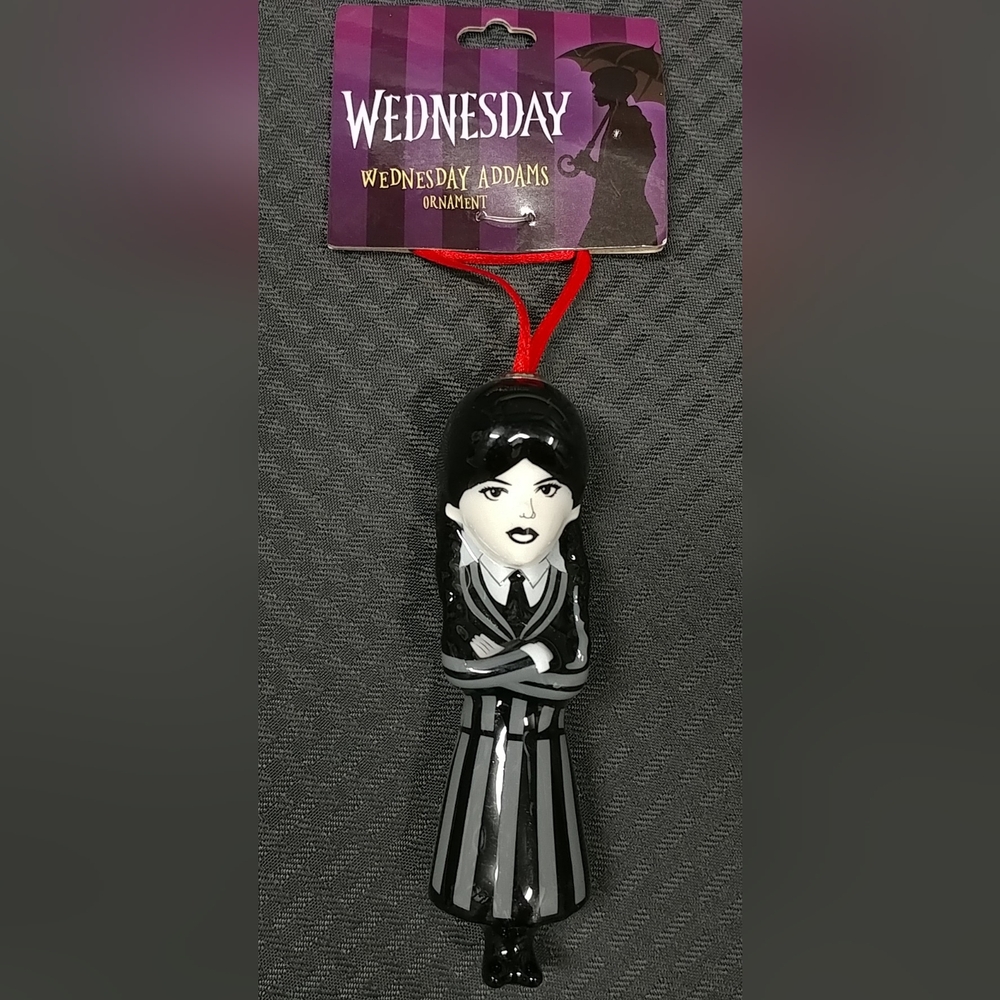 Wednesday Addams Ornament 4" Shatterproof Decoupage Addams Family Decoration